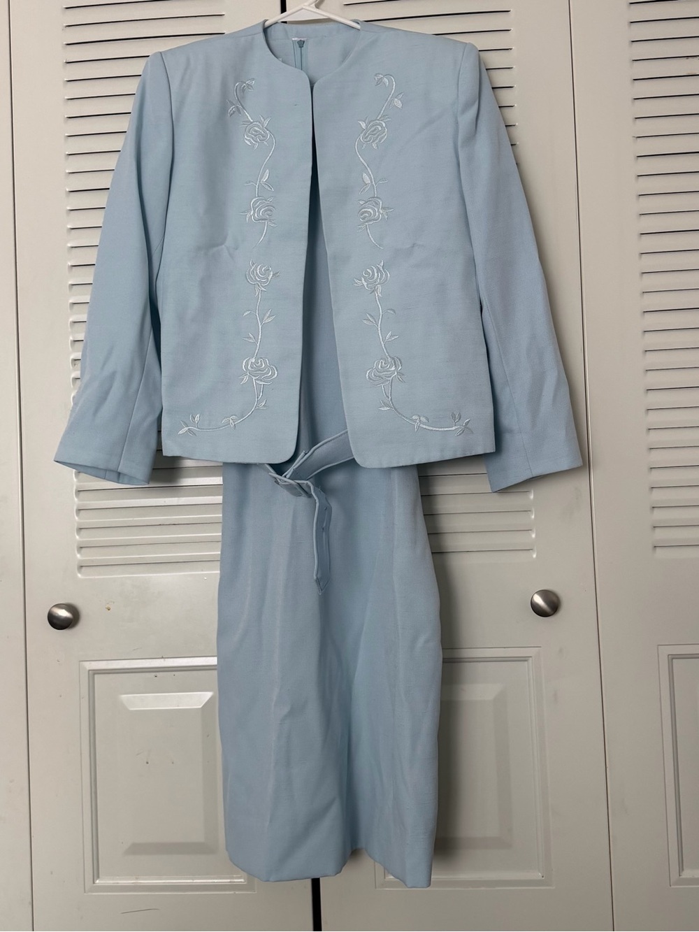 Vintage Henry Lee Embroidered Midi Dress with Jacket Size 6